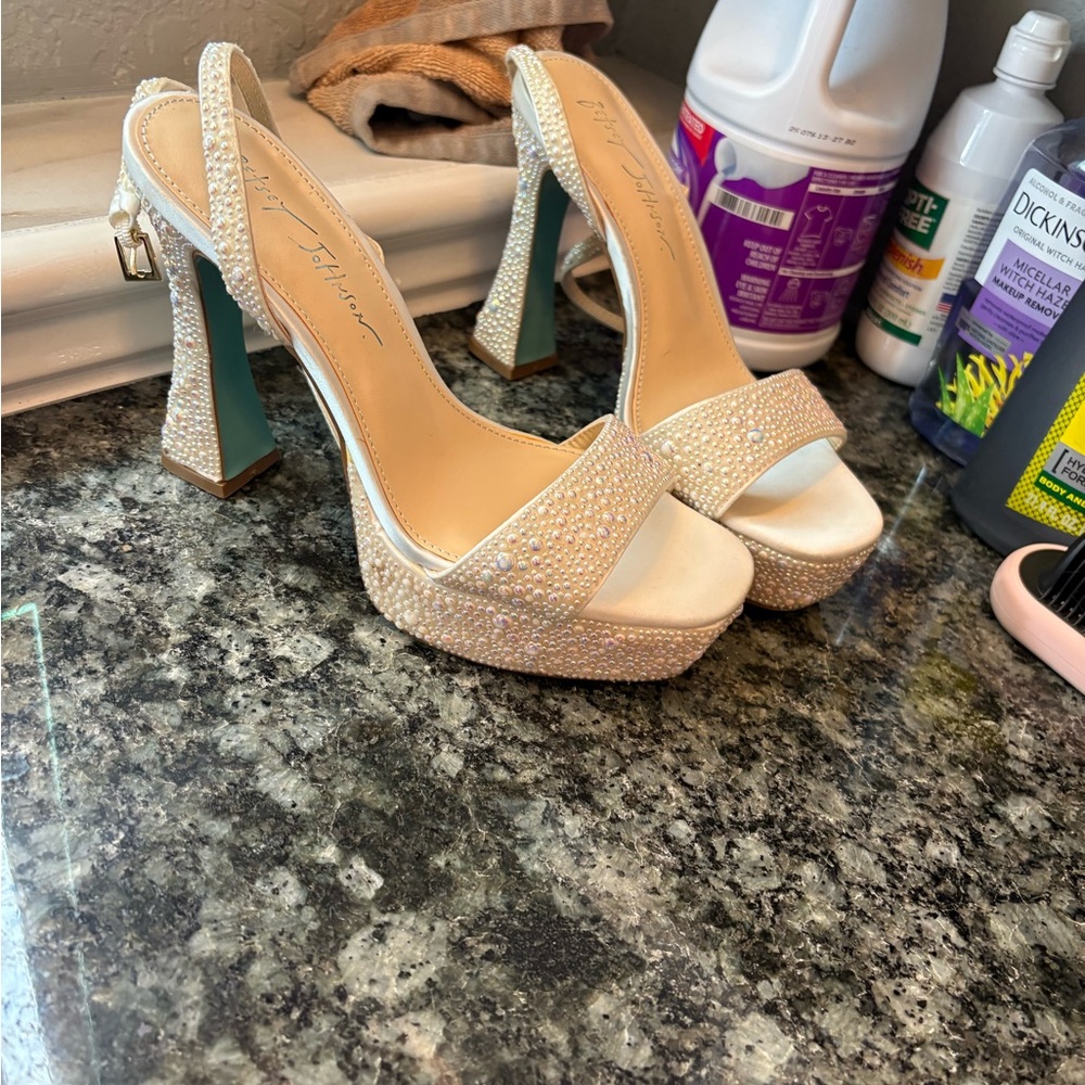 Pearl Rhinestone Heels